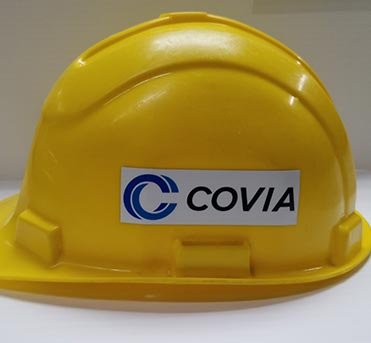 Durable industrial hard hat decal